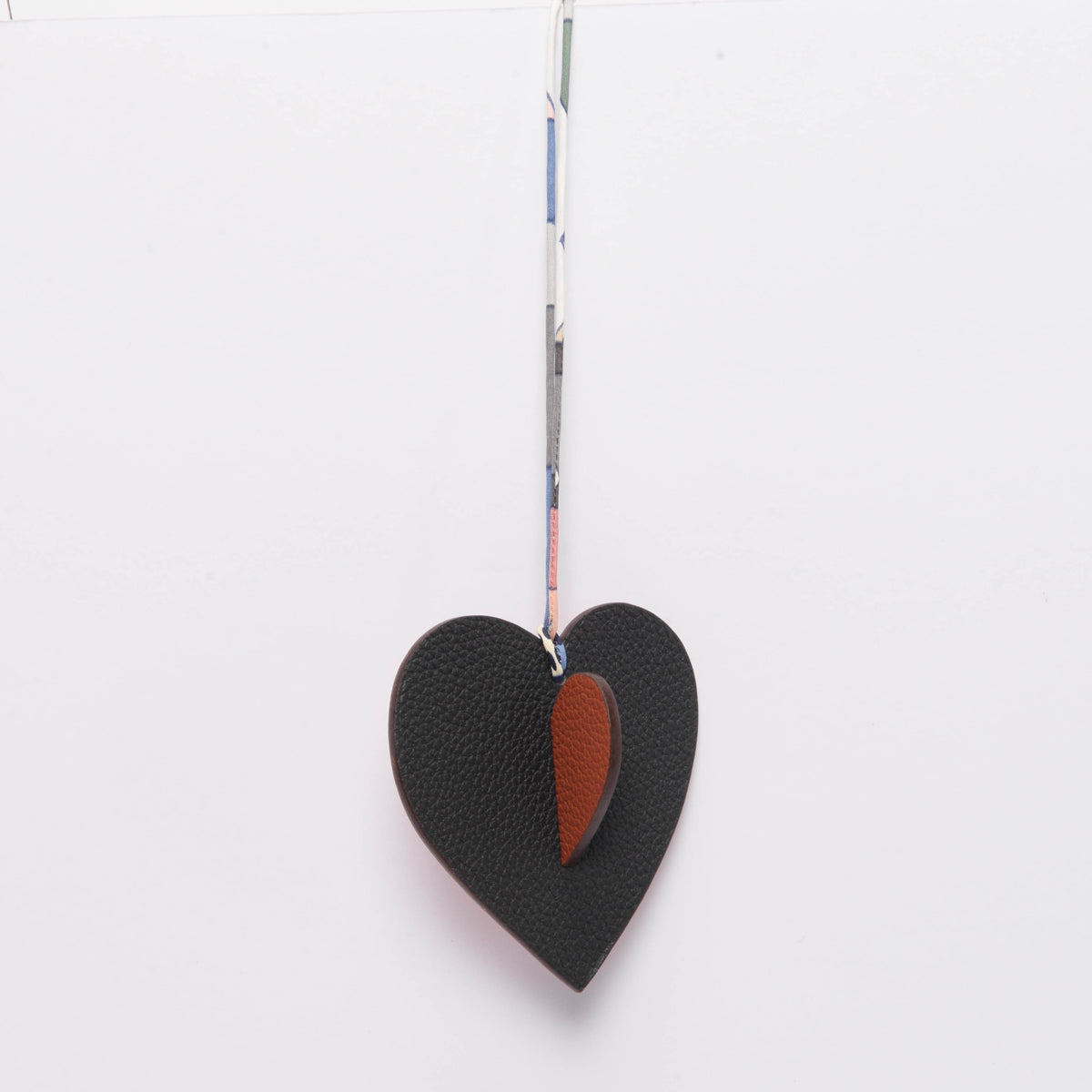 Hermes Red Calfskin Petit H Heart Charm Ornament