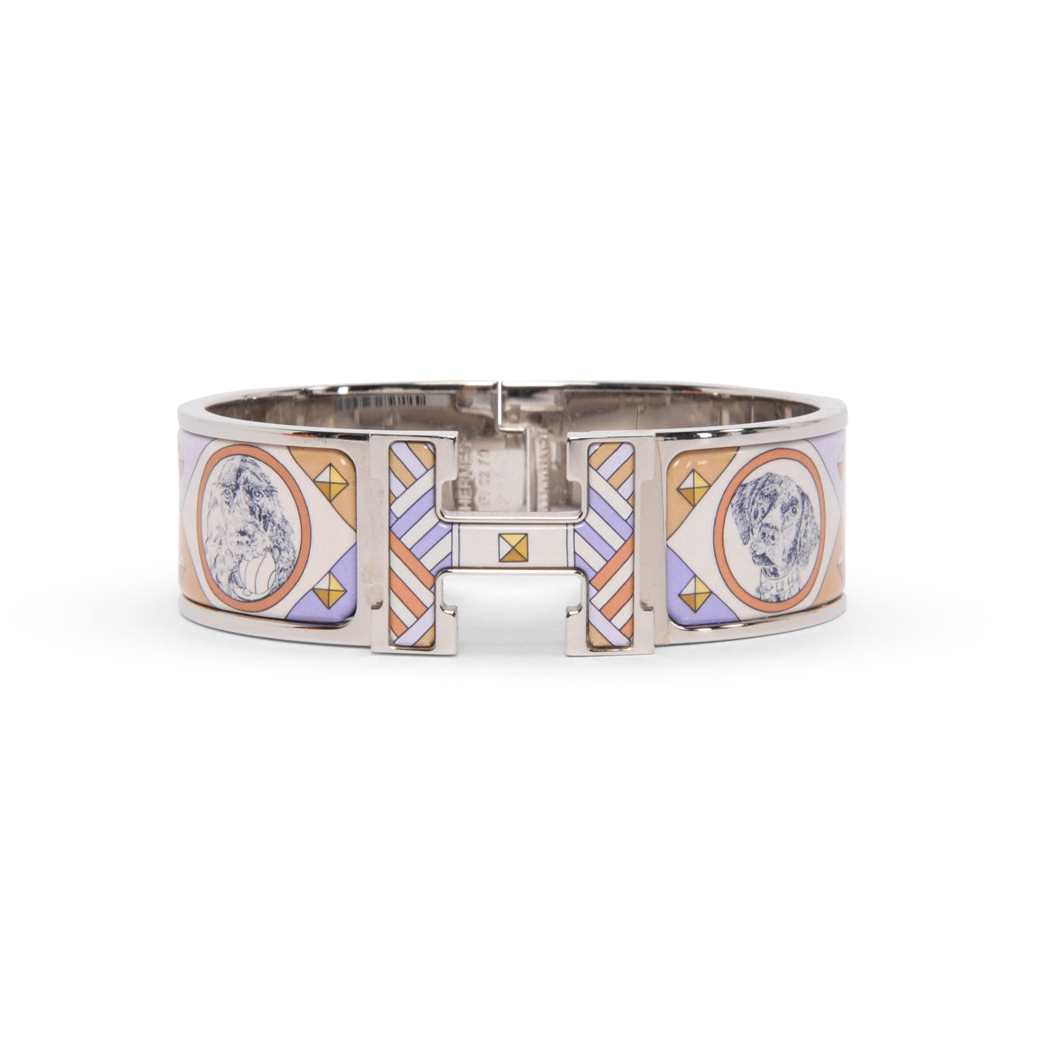 Hermes Lilac Colliers et Chiens Clic Clac H Bracelet