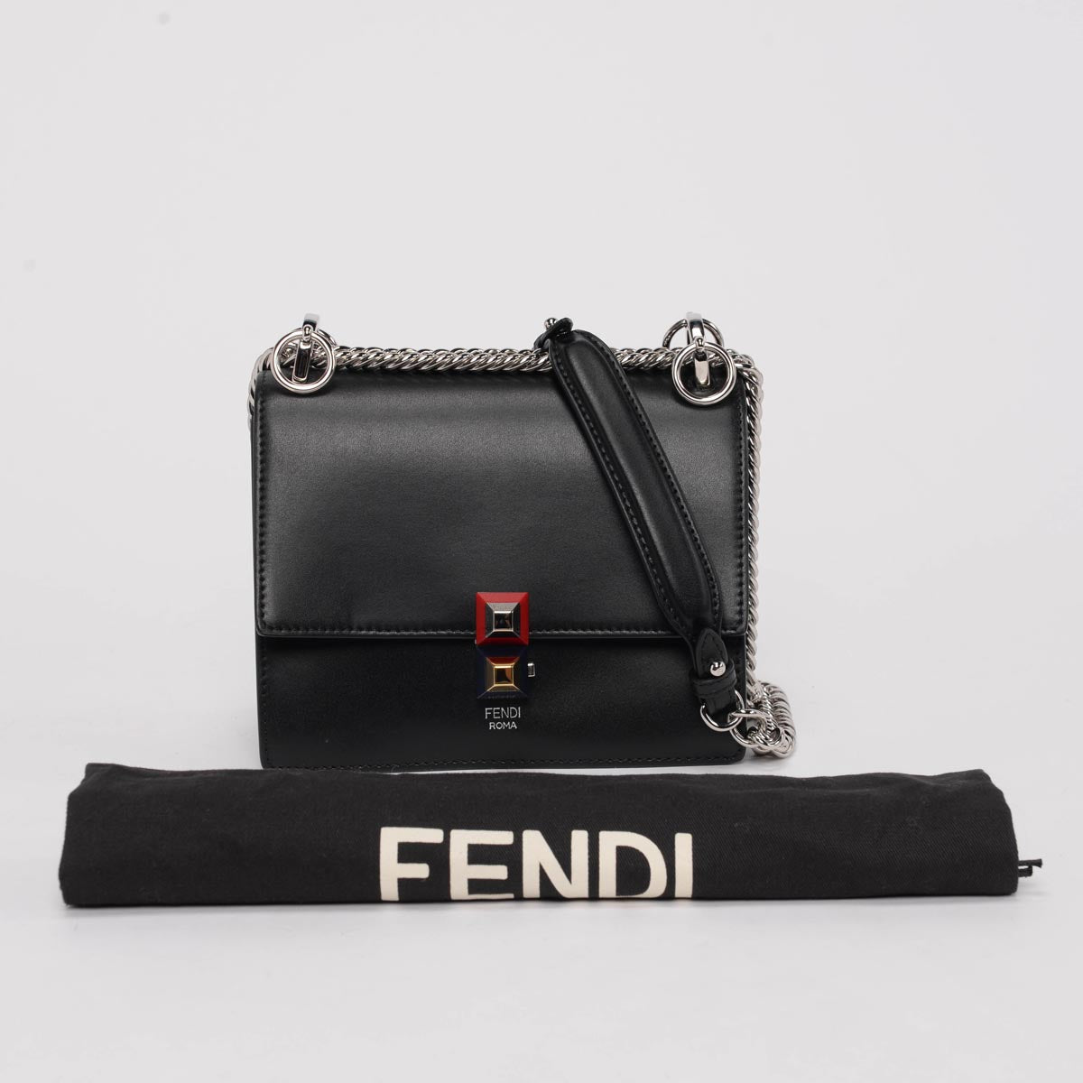 Fendi Black Kan I Small Bag