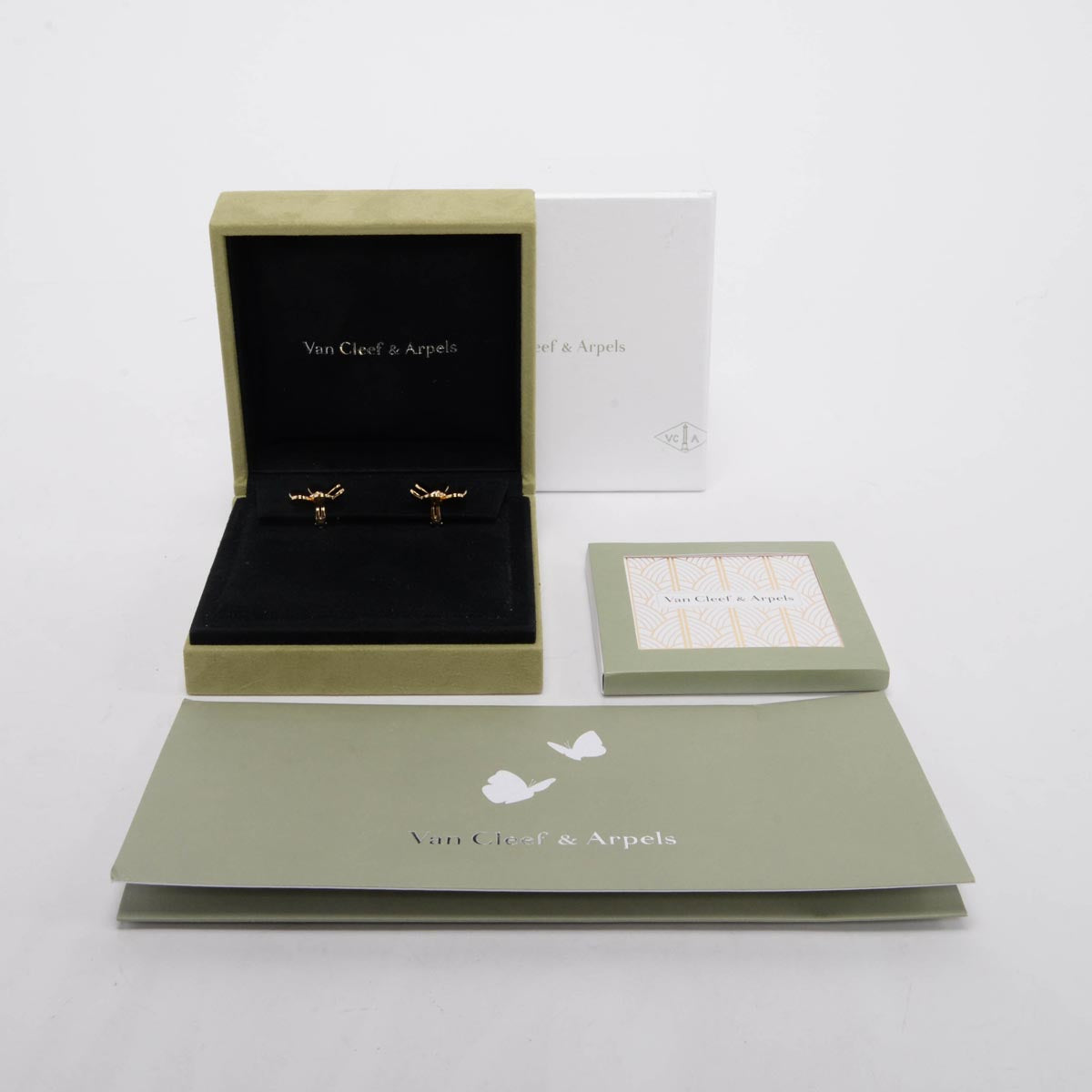 Van Cleef & Arpels 18k Gold & Diamonds Frivole Large Model Earrings