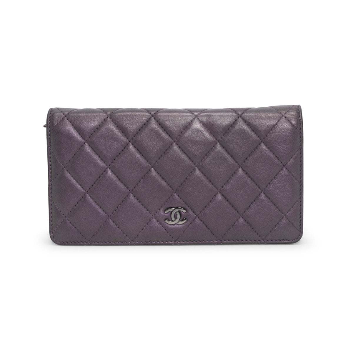 Chanel Iridescent Purple Calfskin Classic Wallet