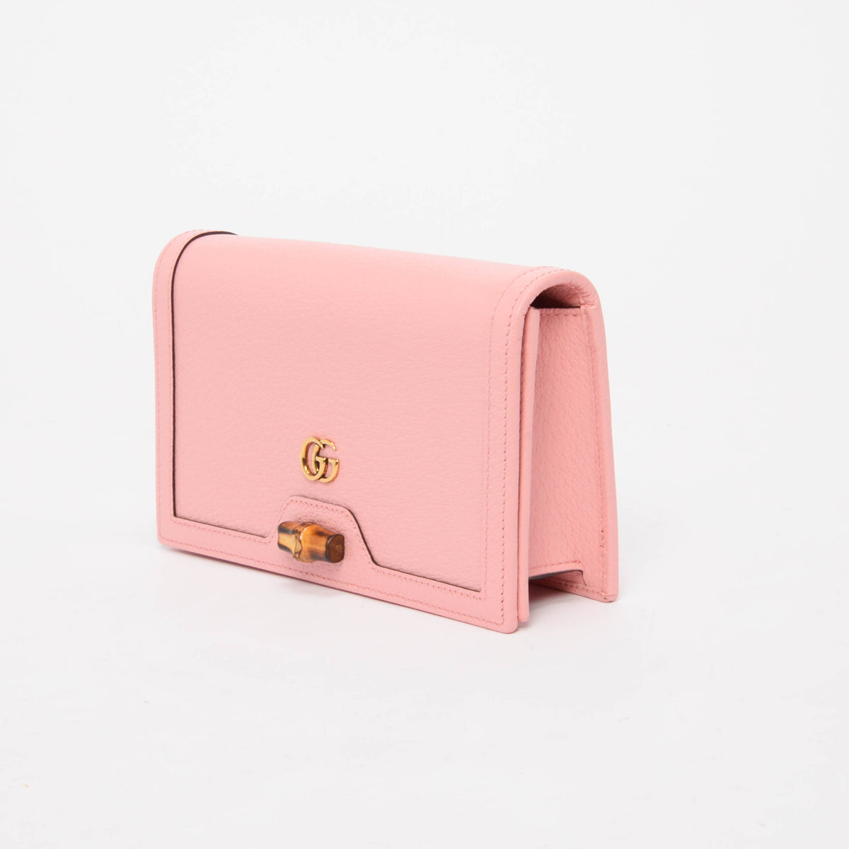 Gucci Pink Grained Leather Mini Diana Chain Bag
