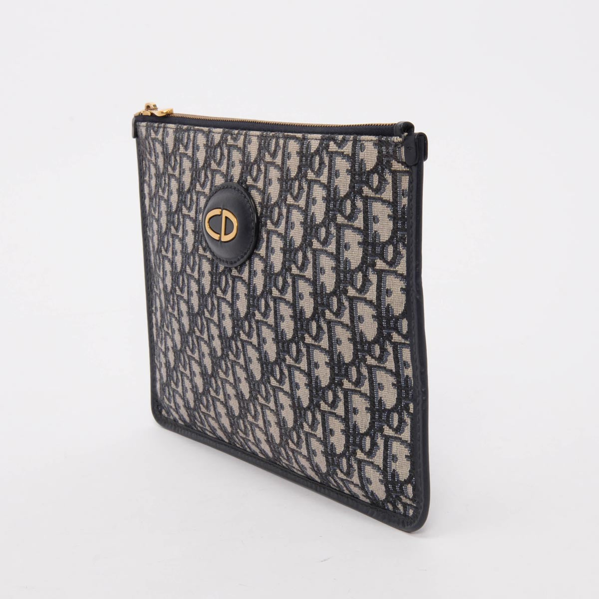 Dior Blue Oblique Jacquard CD Pouch