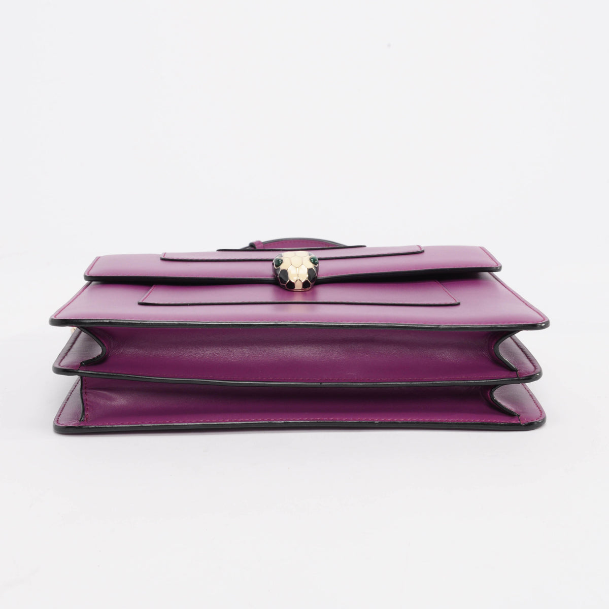 Bulgari Magenta Calfskin Serpenti Top Handle Bag