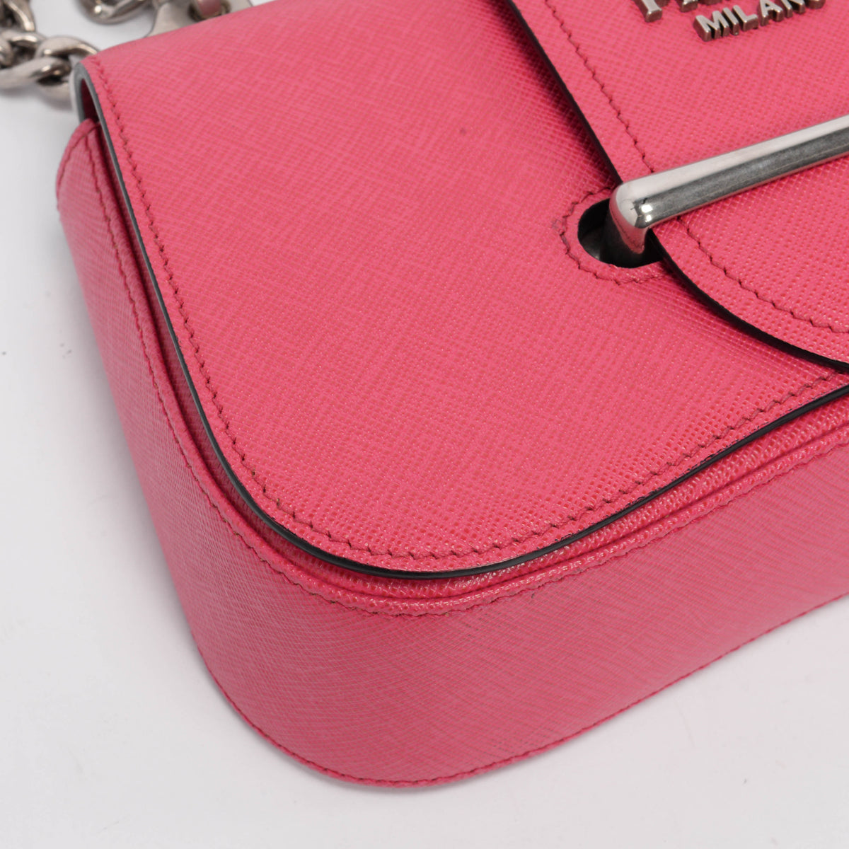 Prada Pink Saffiano Sidonie Small Chain Bag