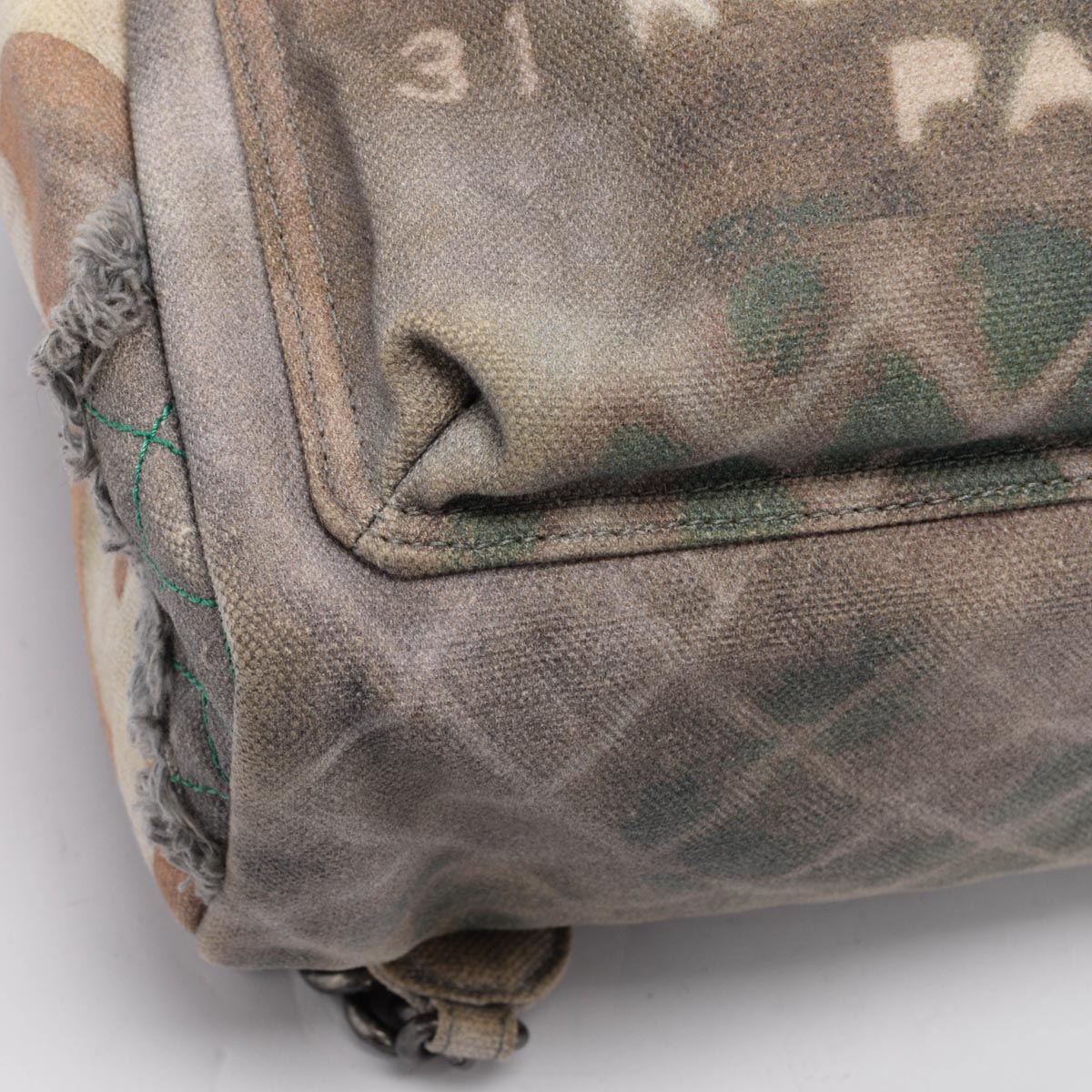 Chanel Grey Graffiti Canvas Small Art School Backpack