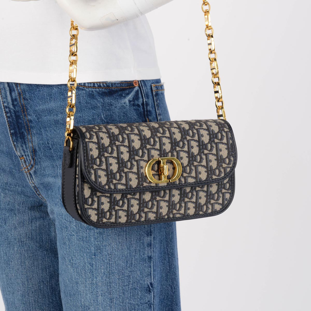 Dior Blue Oblique Jacquard 30 Montaigne Avenue Bag