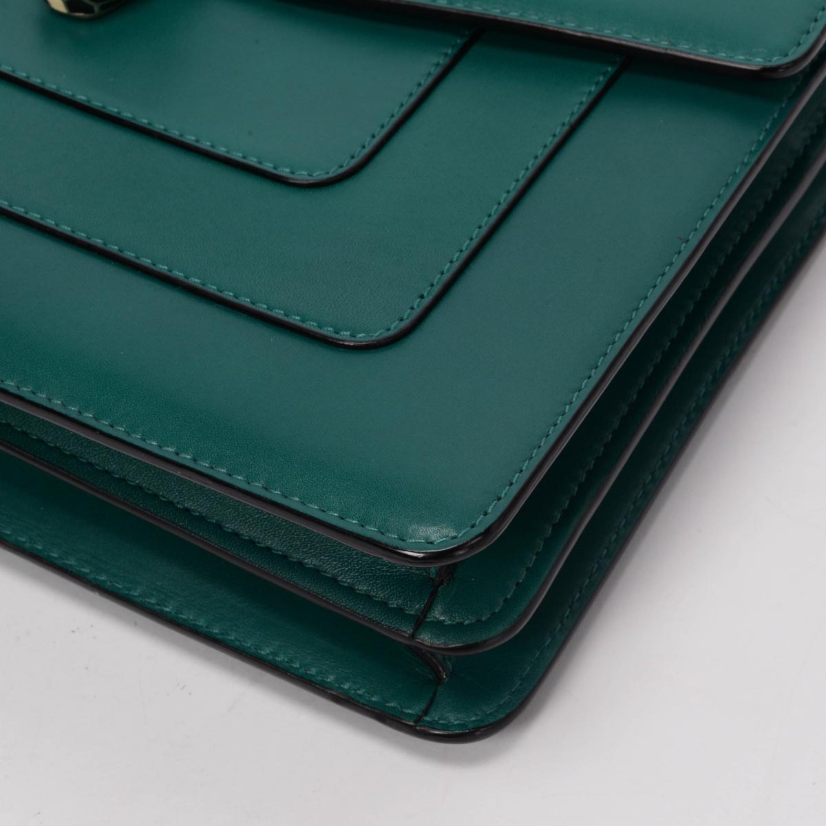 Bulgari Emerald Calfskin Medium Serpenti Forever Bag