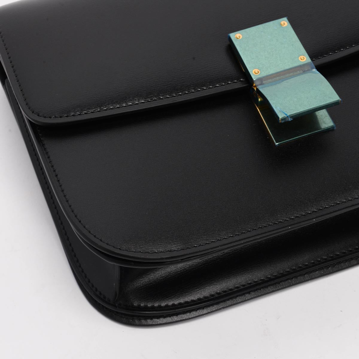 Celine Black Liege Calfskin Medium Classic Box Bag