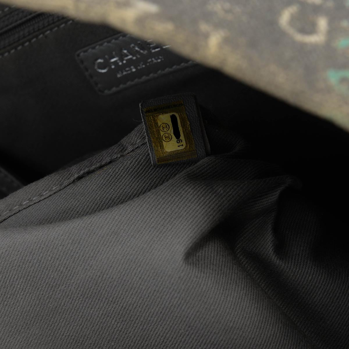 Chanel Grey Graffiti Canvas Small Art School Backpack