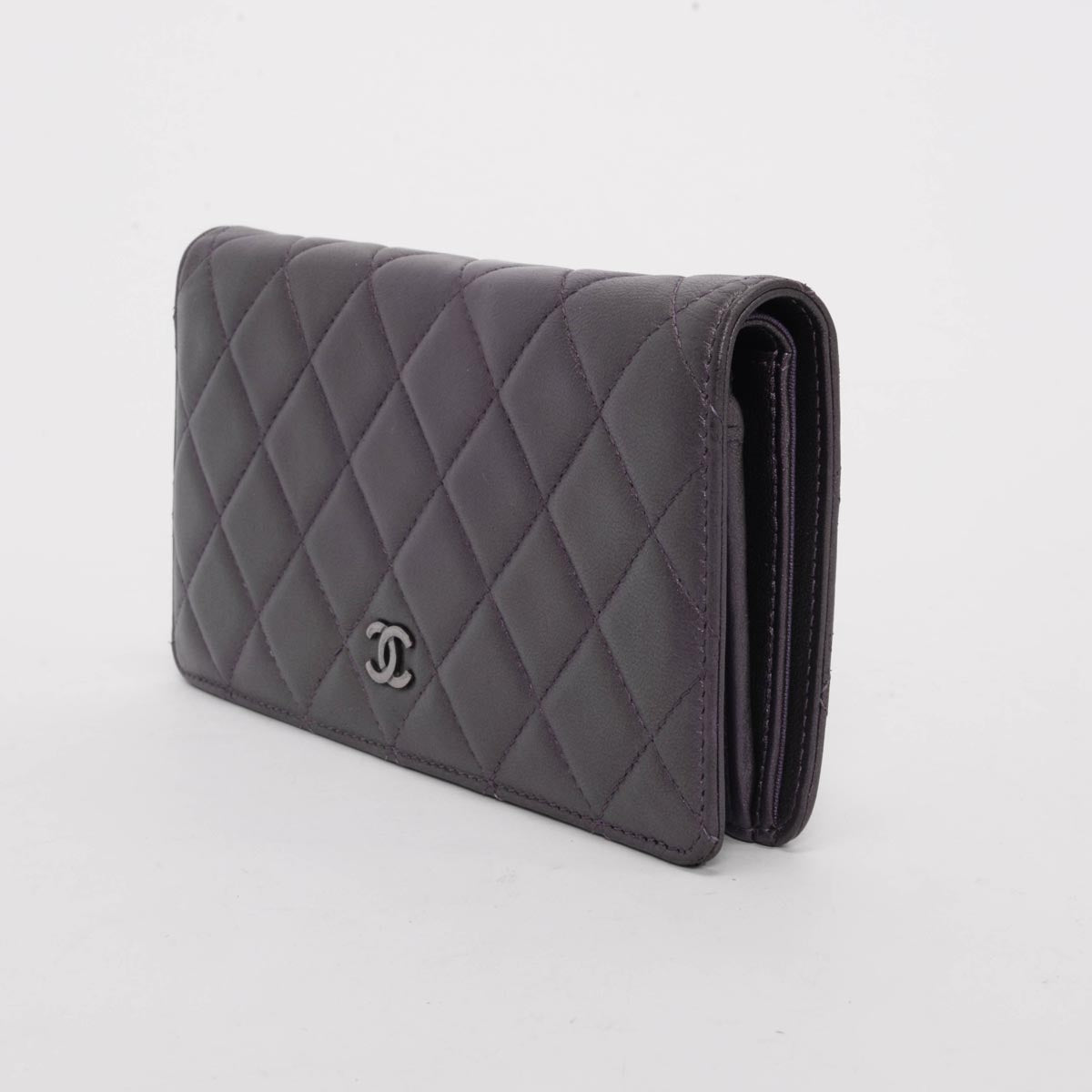 Chanel Iridescent Purple Calfskin Classic Wallet