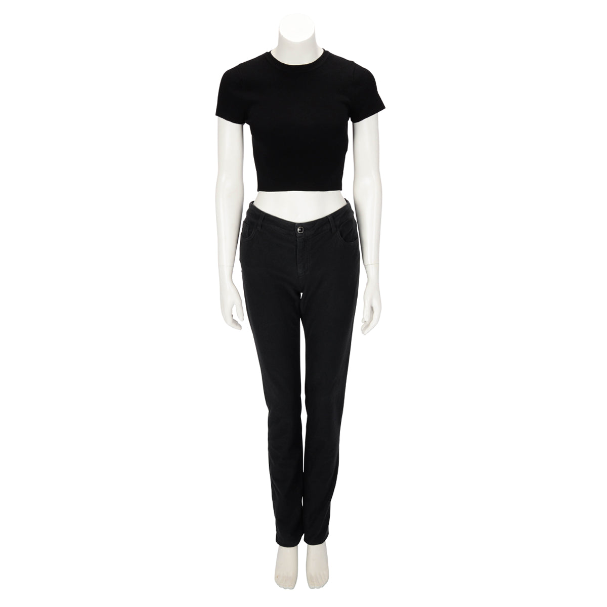 Chanel Black Soft Denim Straight Leg Jeans FR 40
