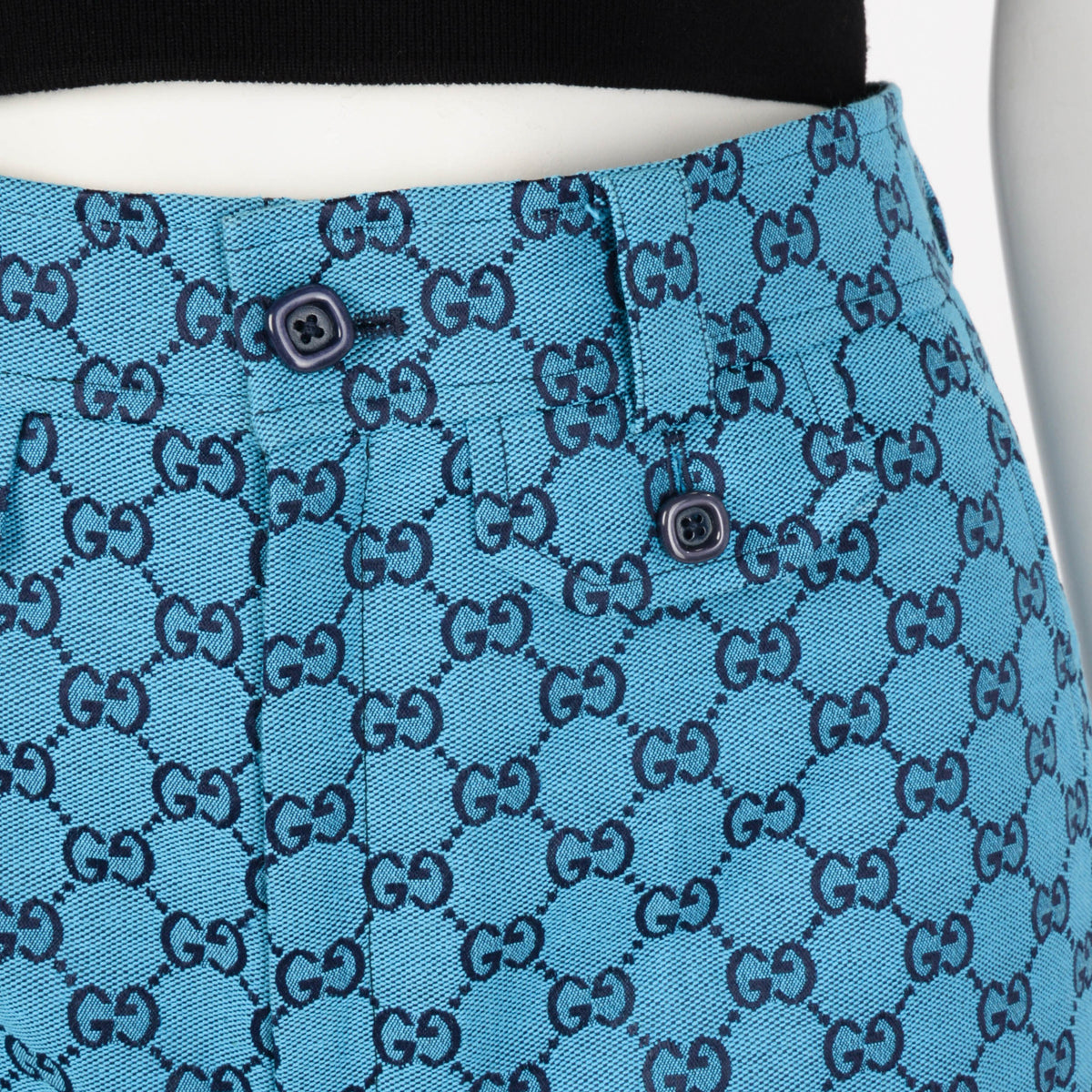 Gucci Blue GG Canvas Flared Pant IT 42