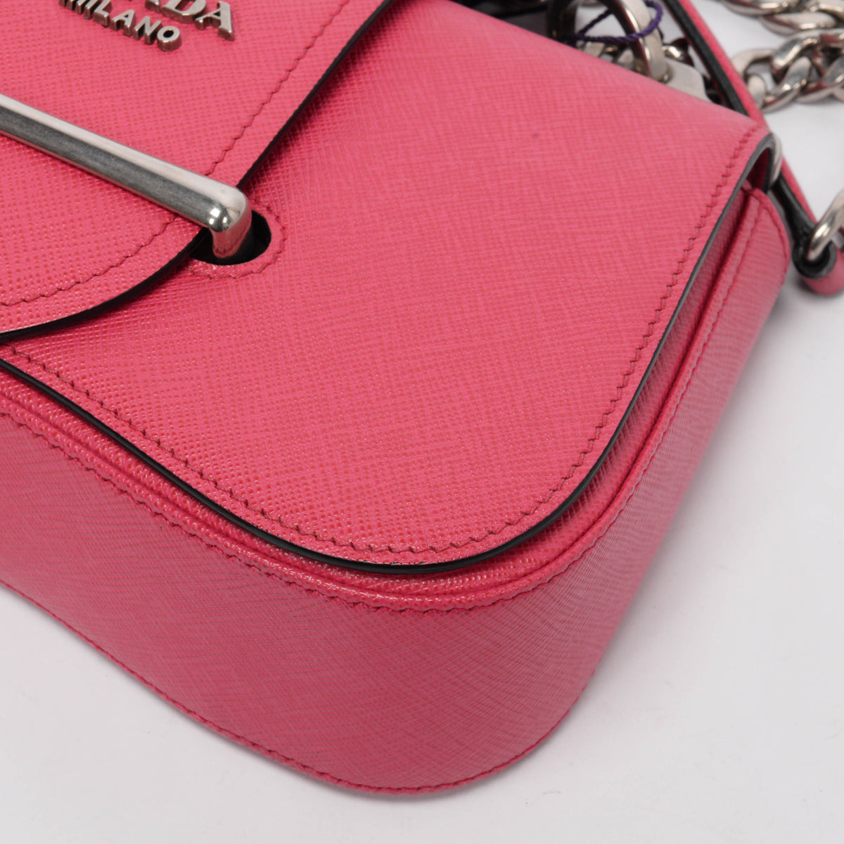 Prada Pink Saffiano Sidonie Small Chain Bag