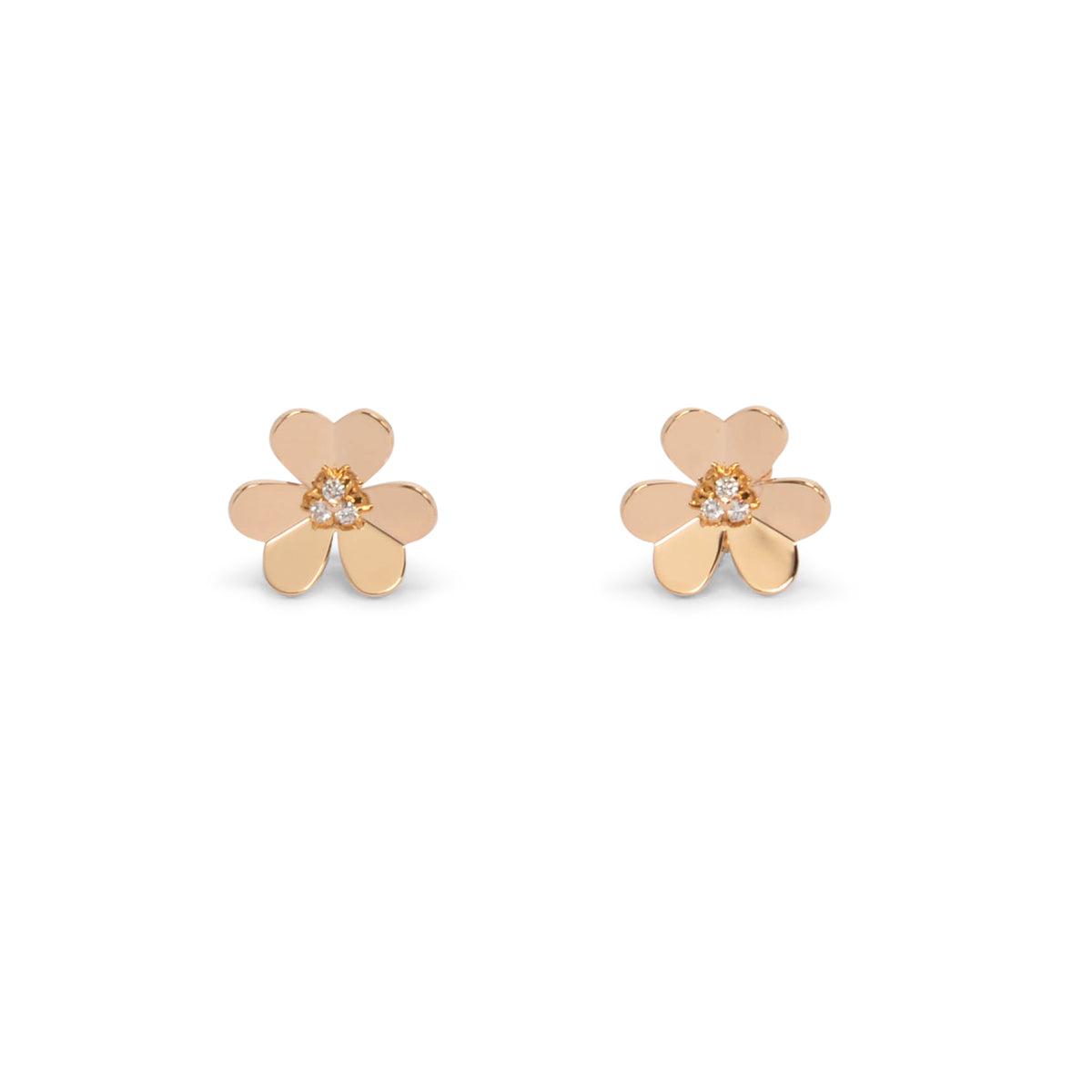 Van Cleef & Arpels 18k Gold & Diamonds Frivole Large Model Earrings