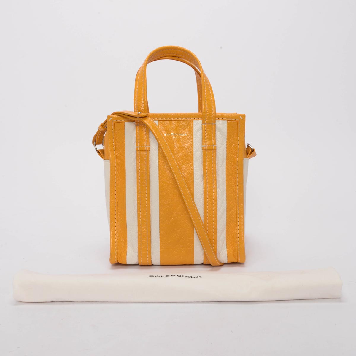 Balenciaga Yellow Arena Lambskin XS Bazar Shopper Tote