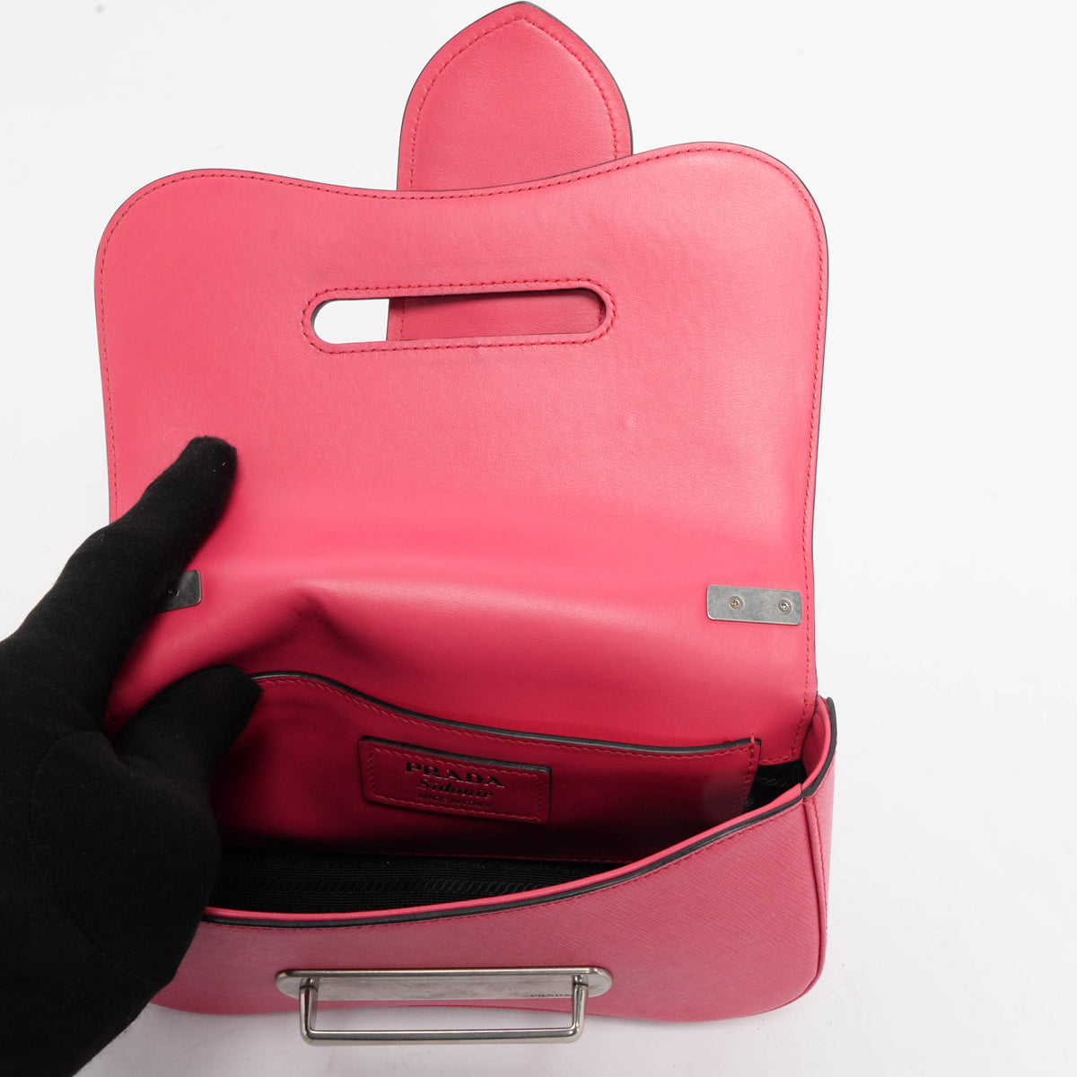 Prada Pink Saffiano Sidonie Small Chain Bag