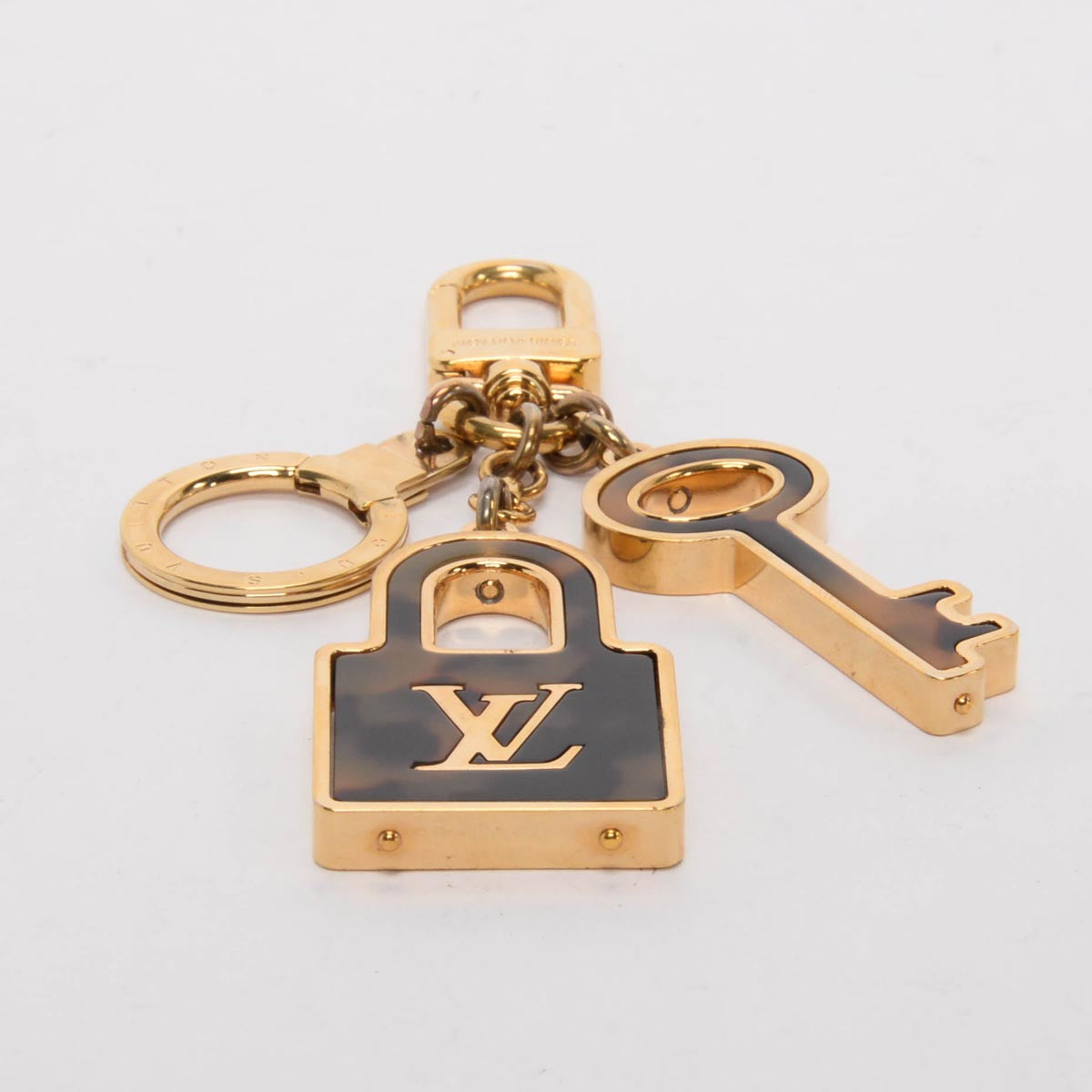 Louis Vuitton Gold Tone Havana Resin Confidence Bag Charm