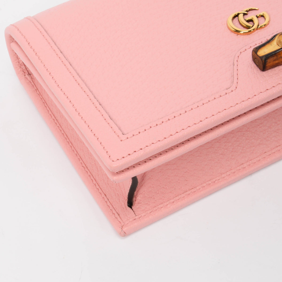Gucci Pink Grained Leather Mini Diana Chain Bag
