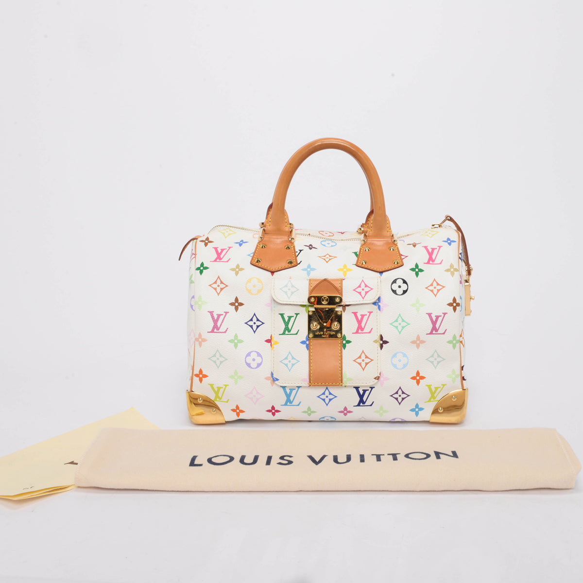 Louis Vuitton White Multicolore Monogram Speedy 30
