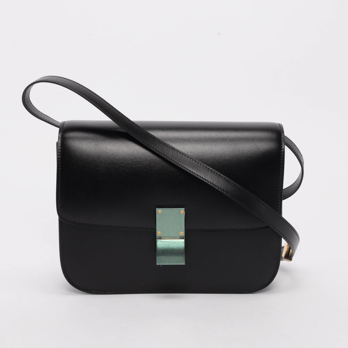 Celine Black Liege Calfskin Medium Classic Box Bag