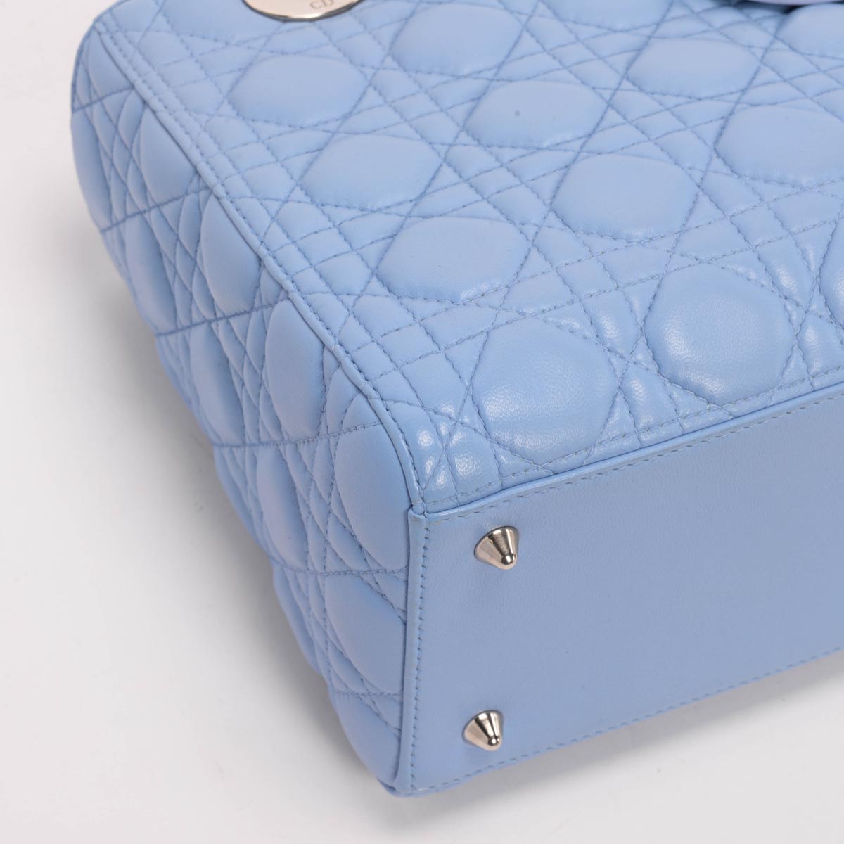 Dior Pale Blue Cannage Lambskin Medium Lady Dior