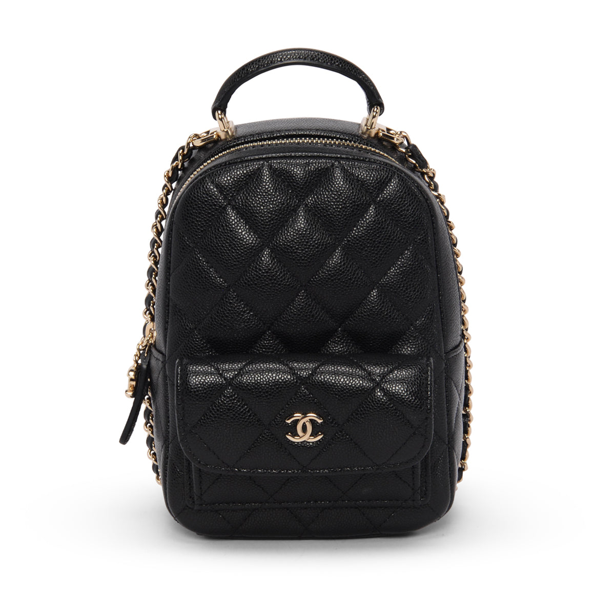Chanel Black Quilted Caviar Mini Backpack
