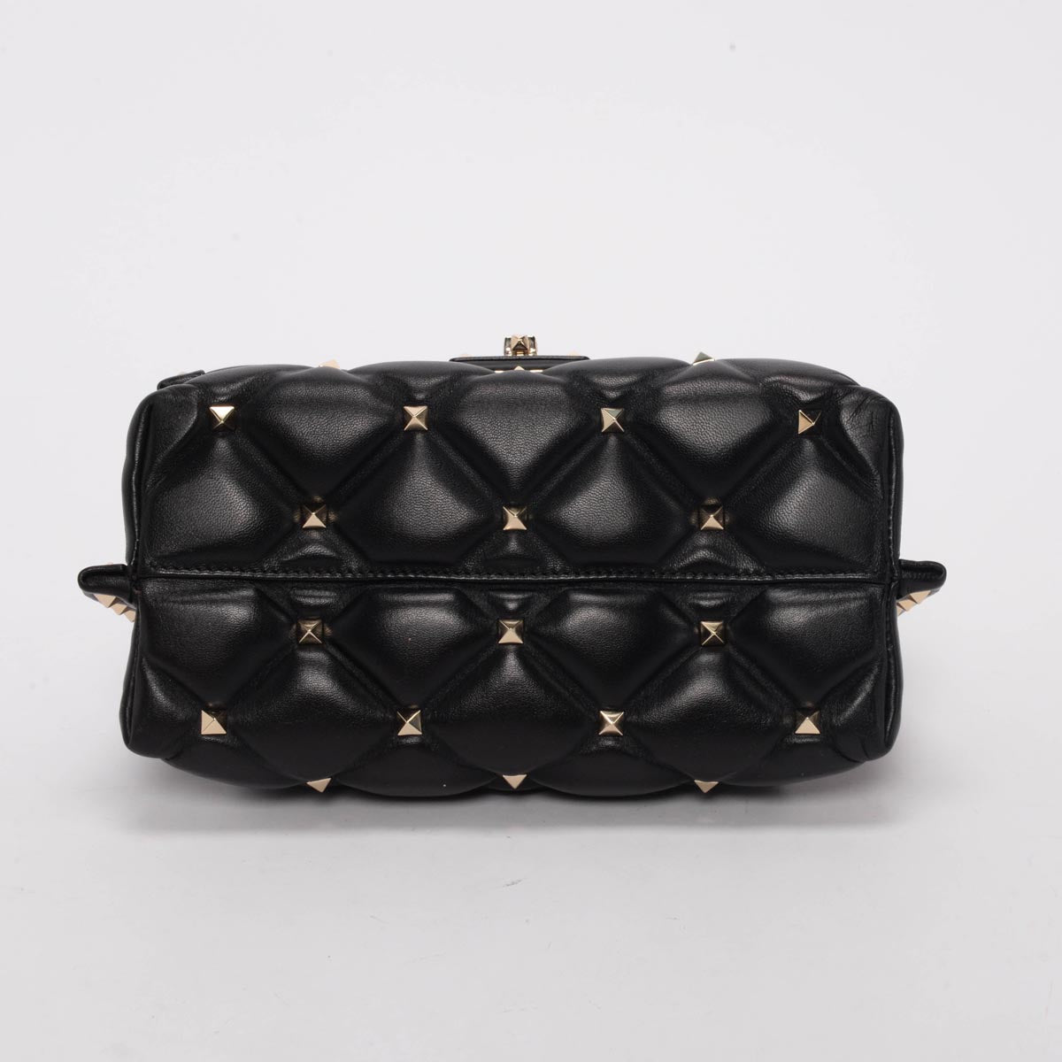 Valentino Black Lambskin Candystud Top Handle Bag