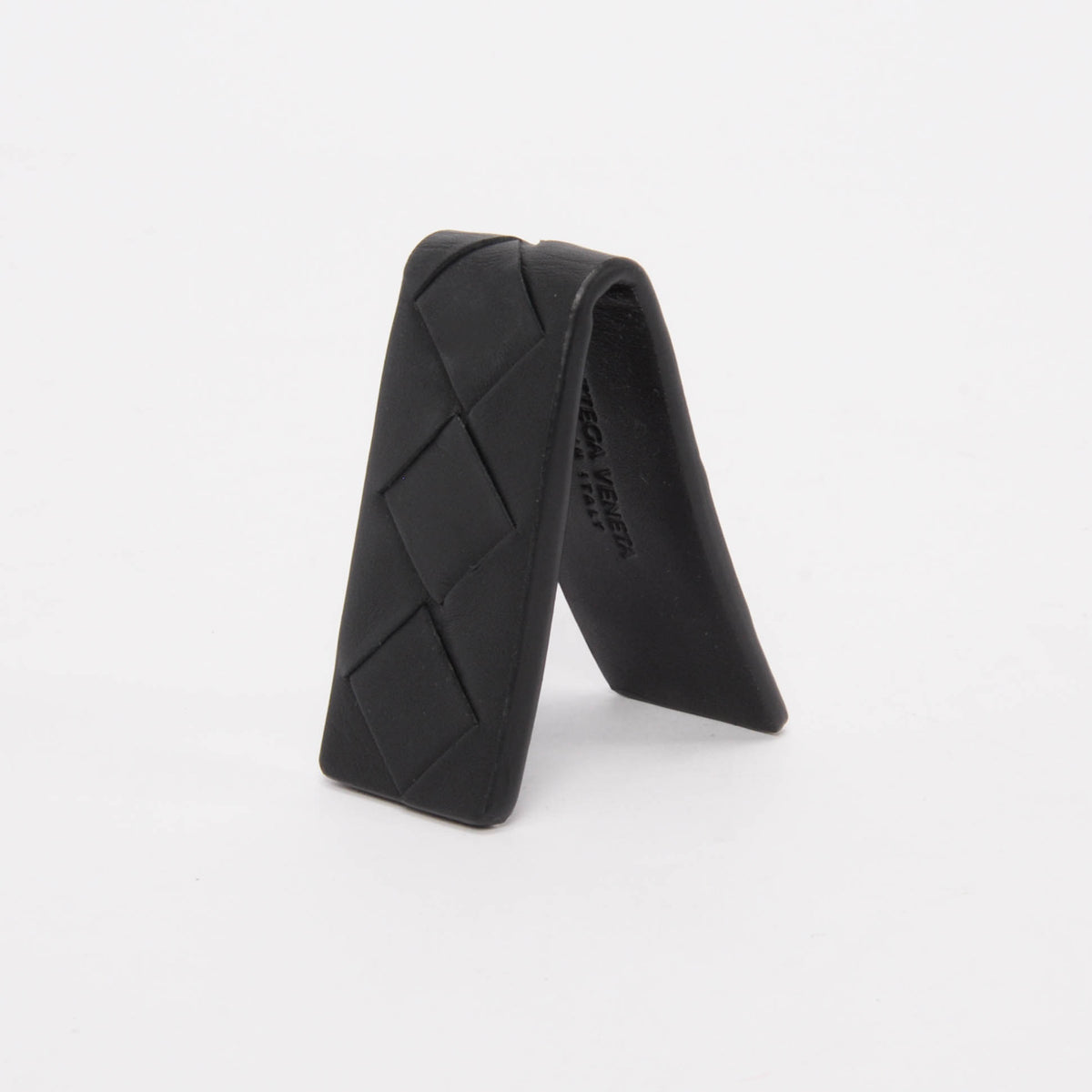 Bottega Veneta Black Leather Intrecciato Money Clip