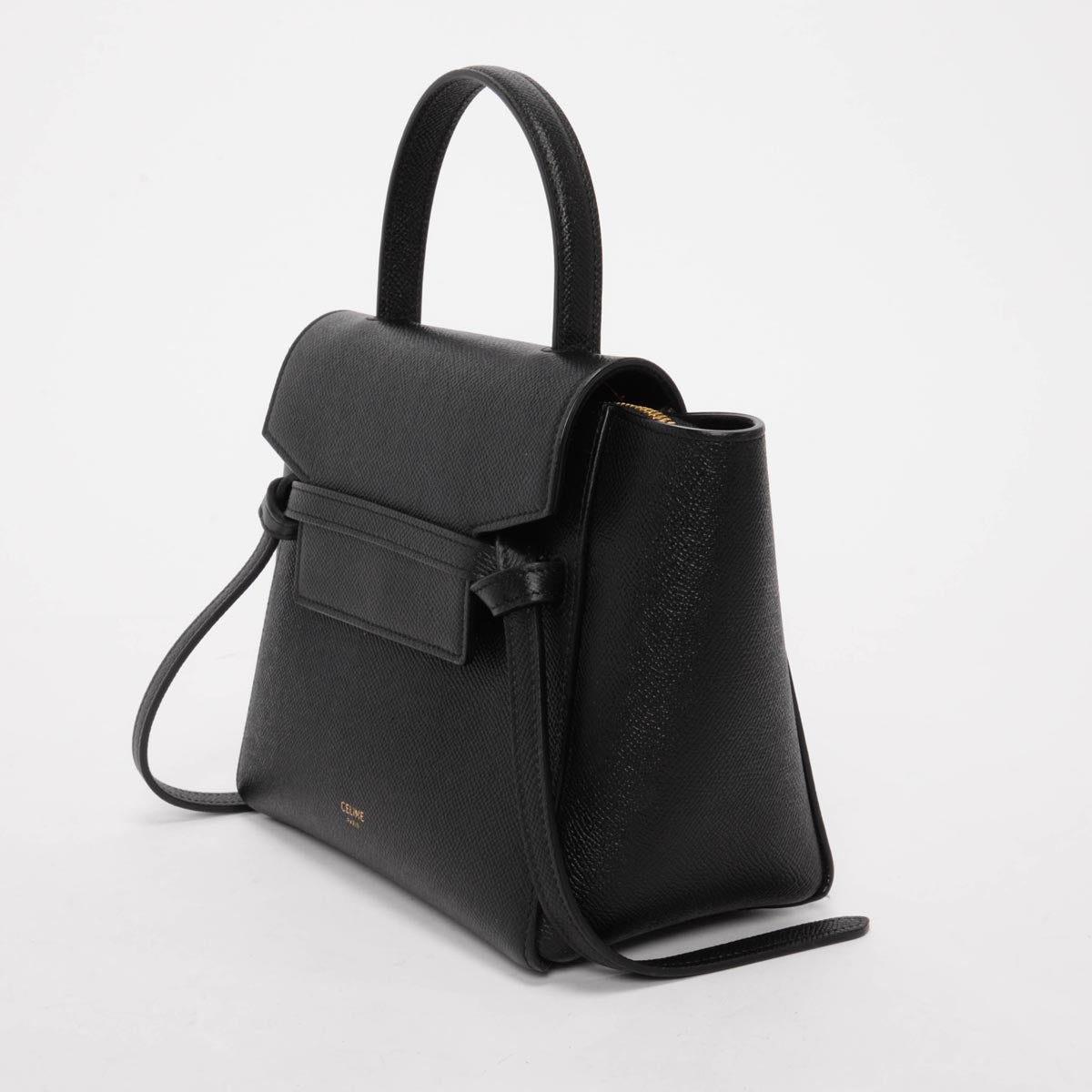 Celine Black Grained Calfskin Nano Belt Bag