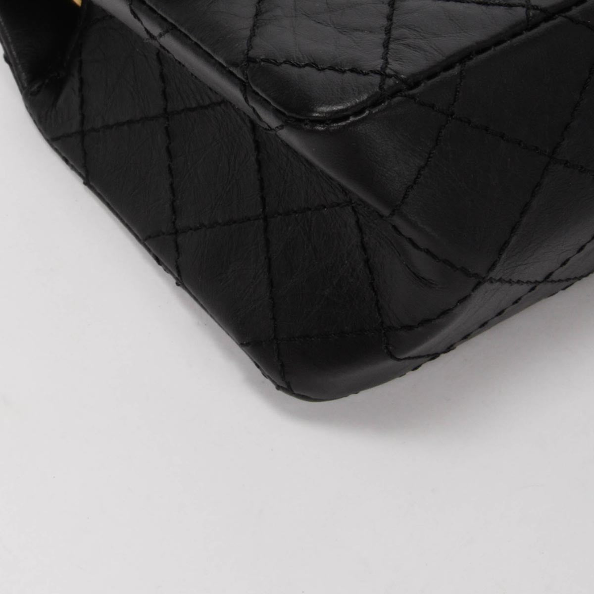 Chanel Black Distressed Calfskin Mini Reissue 2.55 Flap Bag