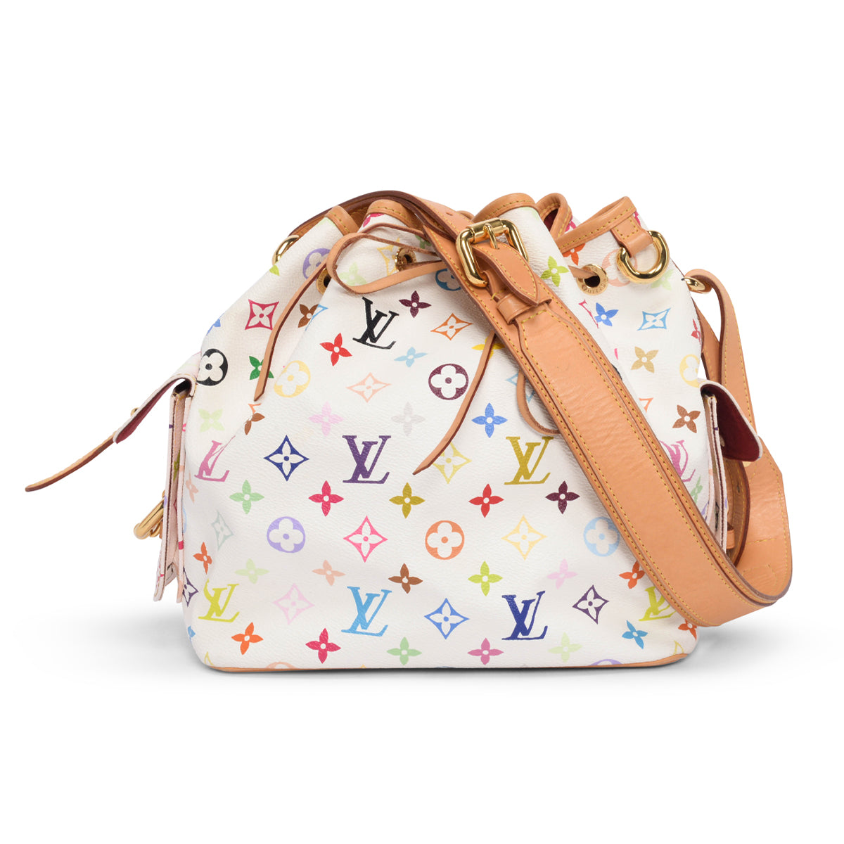 Louis Vuitton White Multicolore Monogram Petit Noe Bag