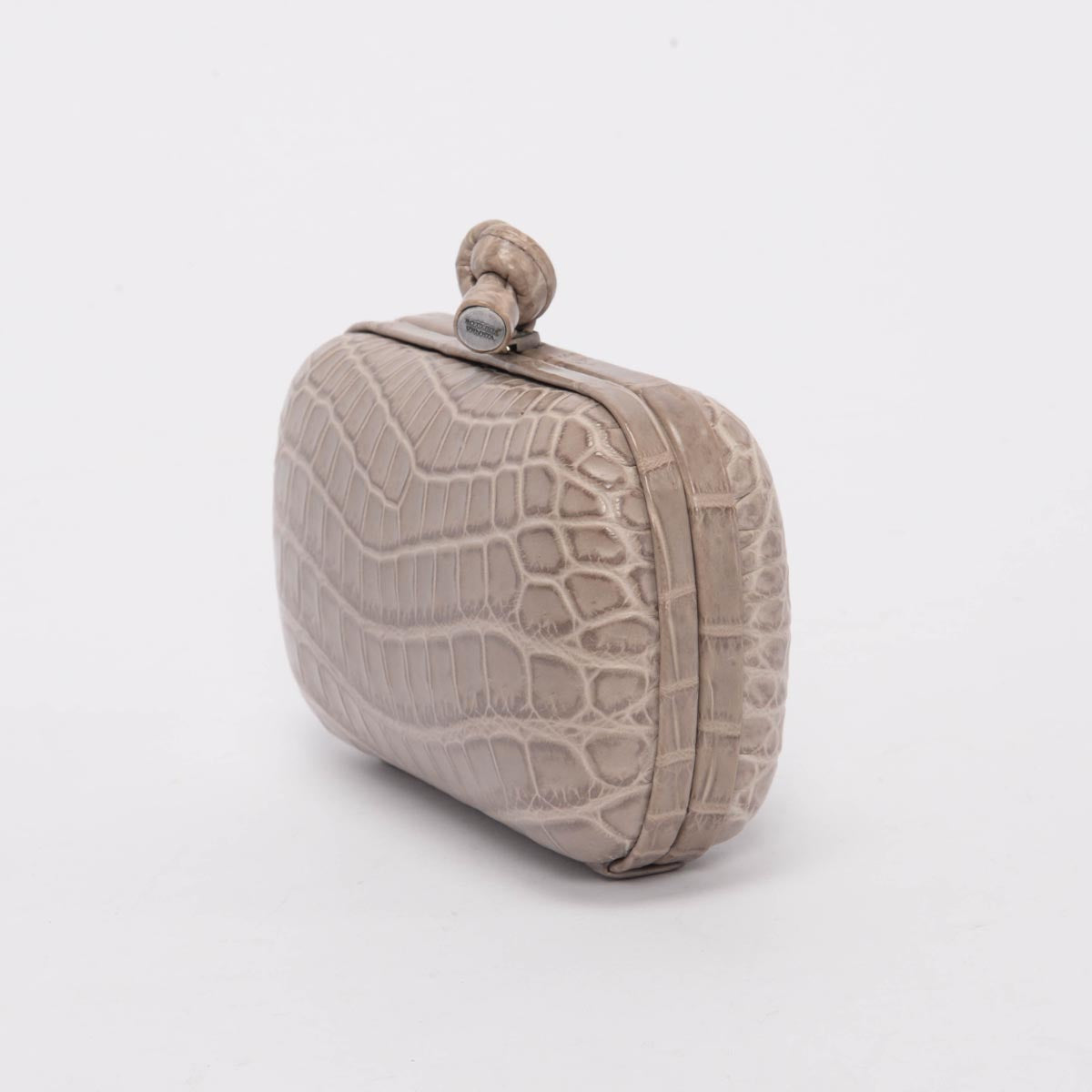 Bottega Veneta Stone Crocodile Knot Clutch