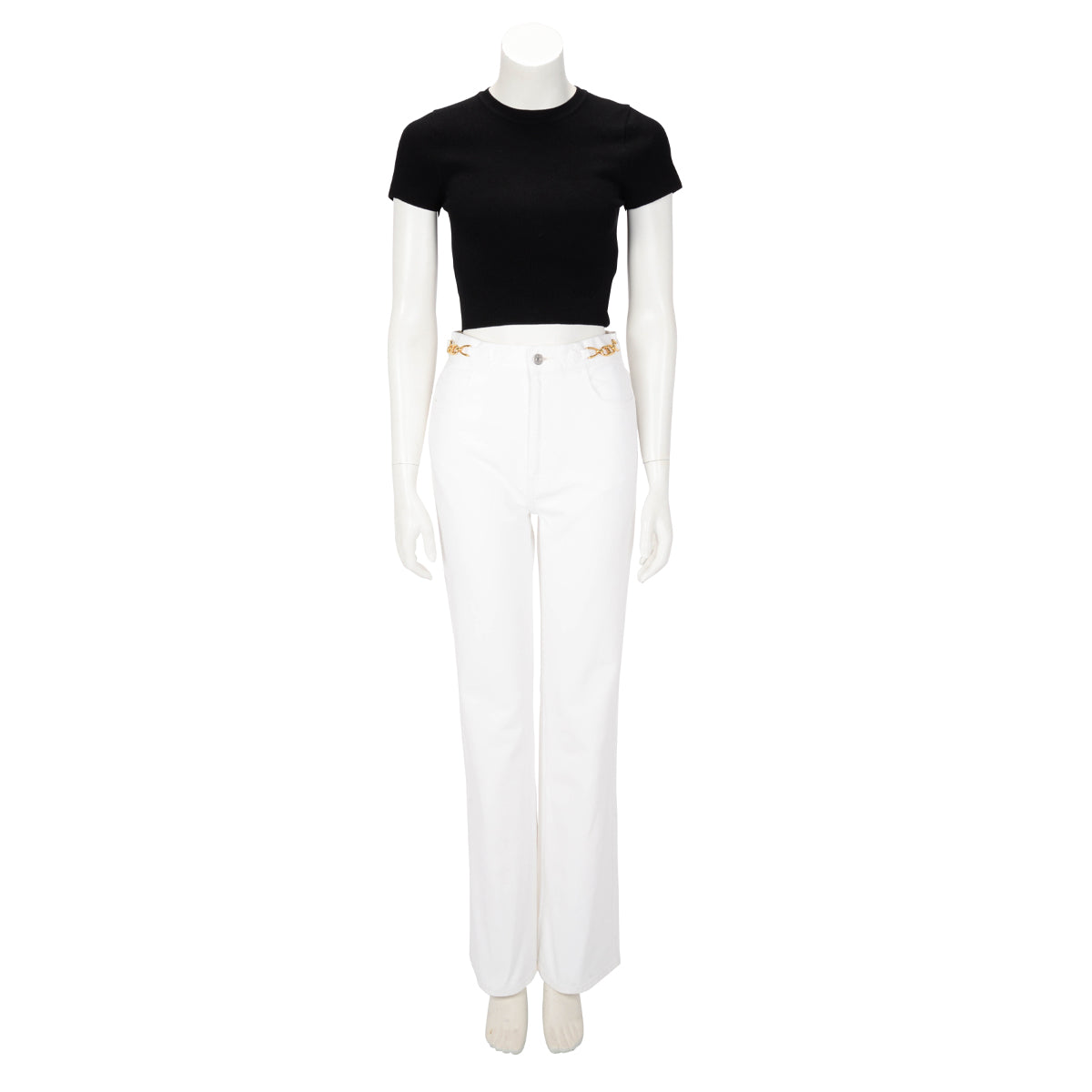 Celine White Denim Jane Flared Jeans 28