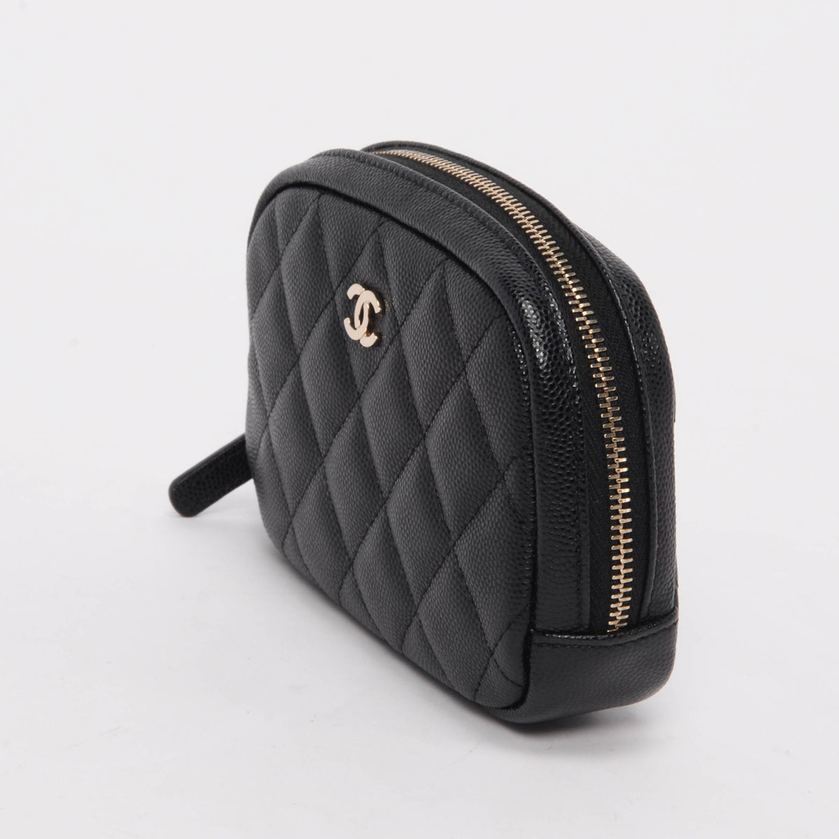 Chanel Black Caviar Small Curvy Cosmetic Case