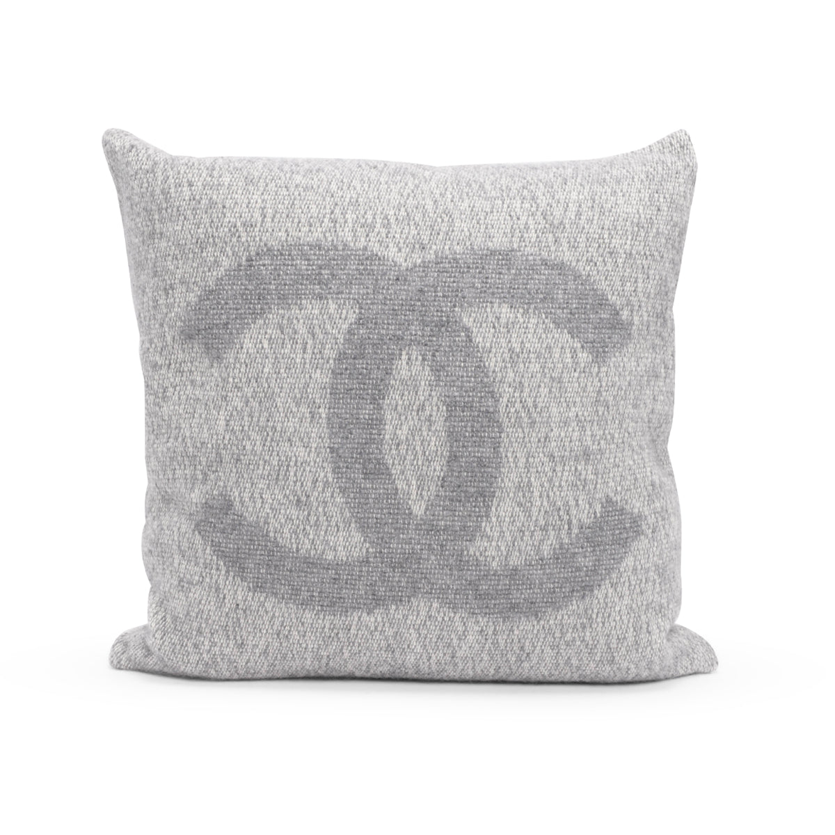 Chanel Grey Marle Knit CC Pillow