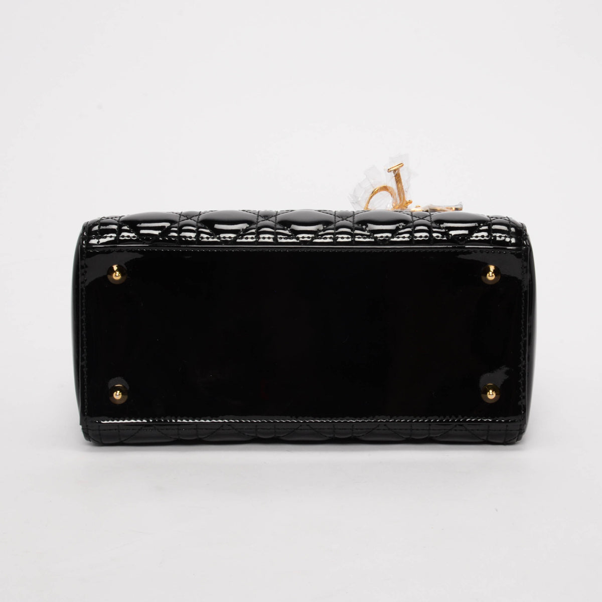 Dior Black Patent Cannage Medium Lady Dior Bag