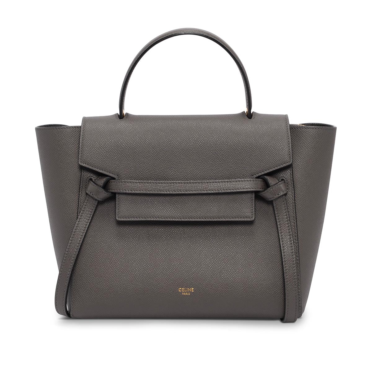 Celine Anthracite Grained Calfskin Micro Belt Bag
