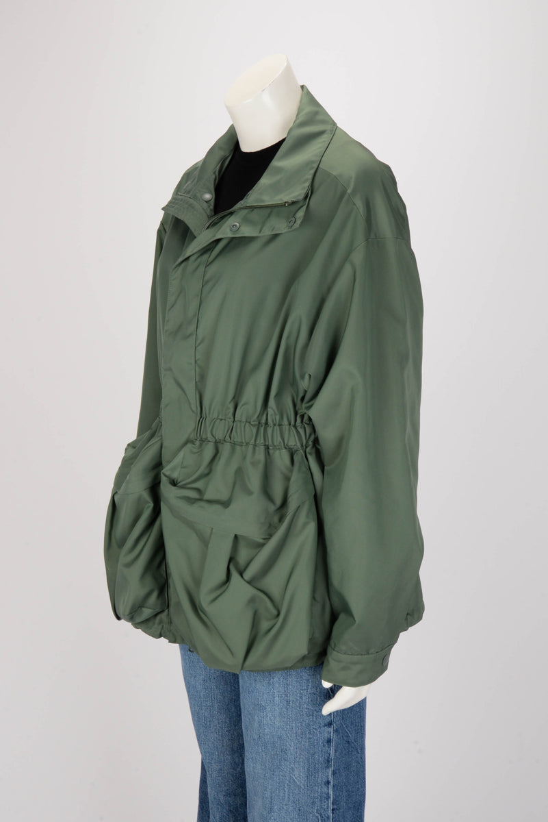Wardrobe NYC Green Nylon Gathered Shell Parka Jacket S