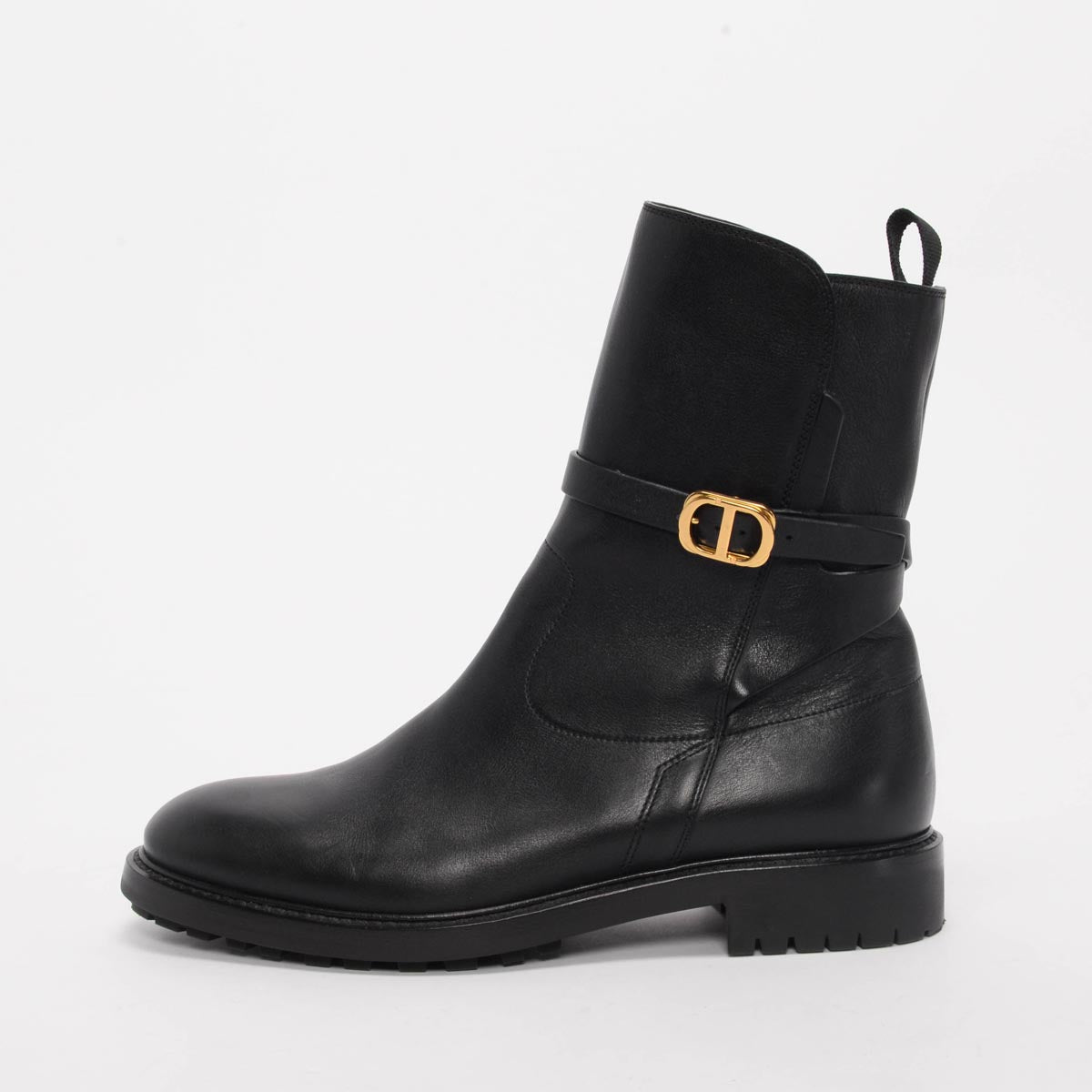 Dior Black Calfskin Empreinte Ankle Boots 40