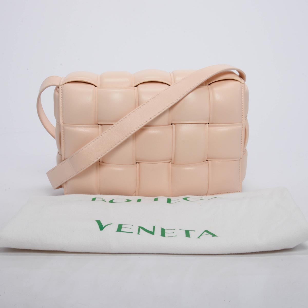 Bottega Veneta Melon Washed Intreccio Lambskin Padded Cassette Bag