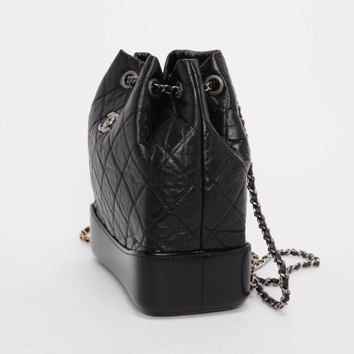 Chanel Black Aged Calfskin Small Gabrielle Backpack