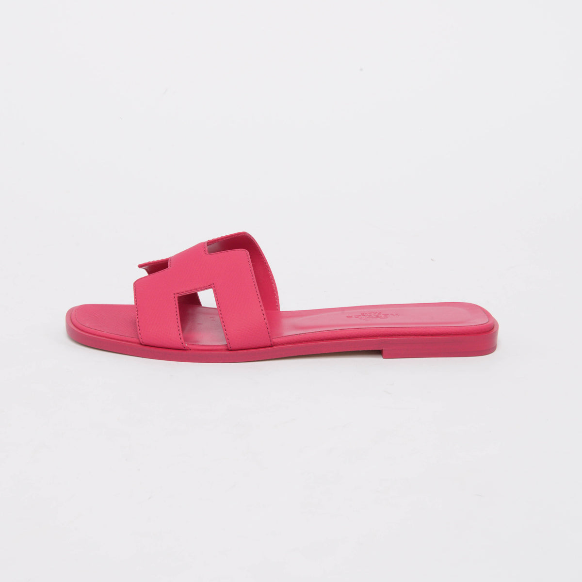 Hermes Rose Extreme Epsom Oran Sandals 37.5
