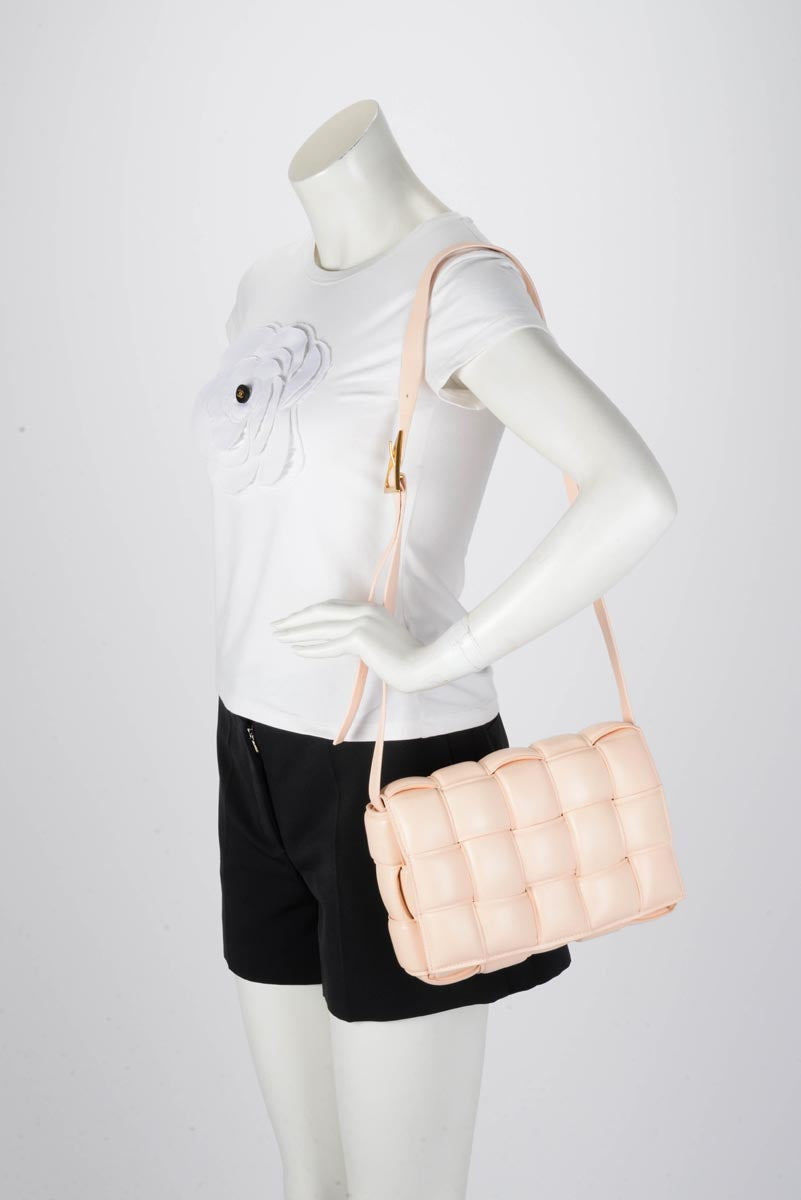 Bottega Veneta Melon Washed Intreccio Lambskin Padded Cassette Bag