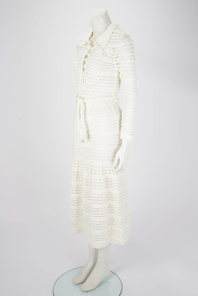 Zimmermann Ivory Crochet Lyre Maxi Dress