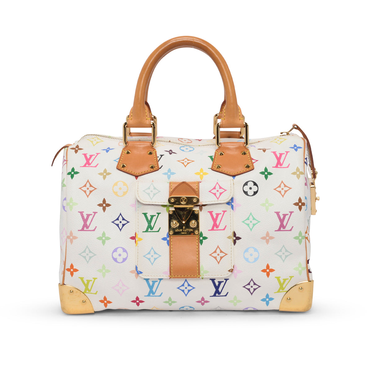 Louis Vuitton White Multicolore Monogram Speedy 30