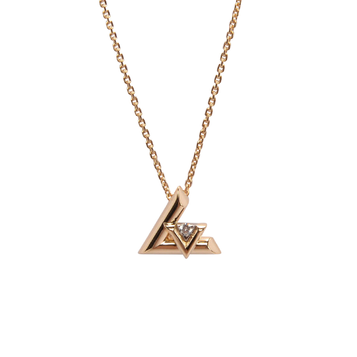 Louis Vuitton Yellow Gold & Diamond Small Volt One Necklace