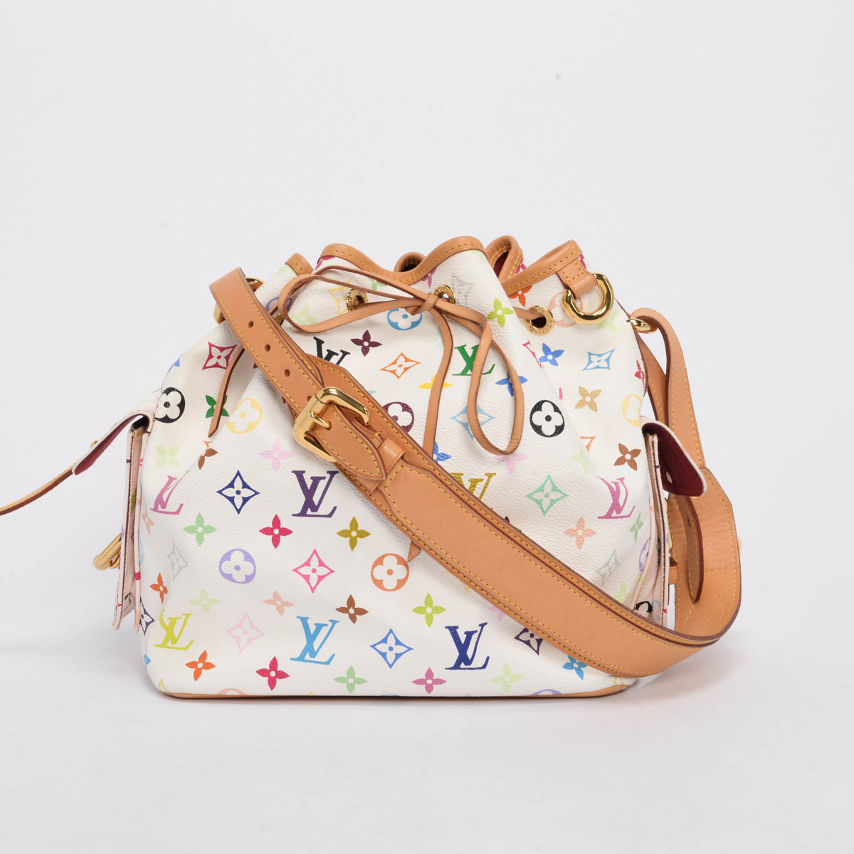 Louis Vuitton White Multicolore Monogram Petit Noe Bag