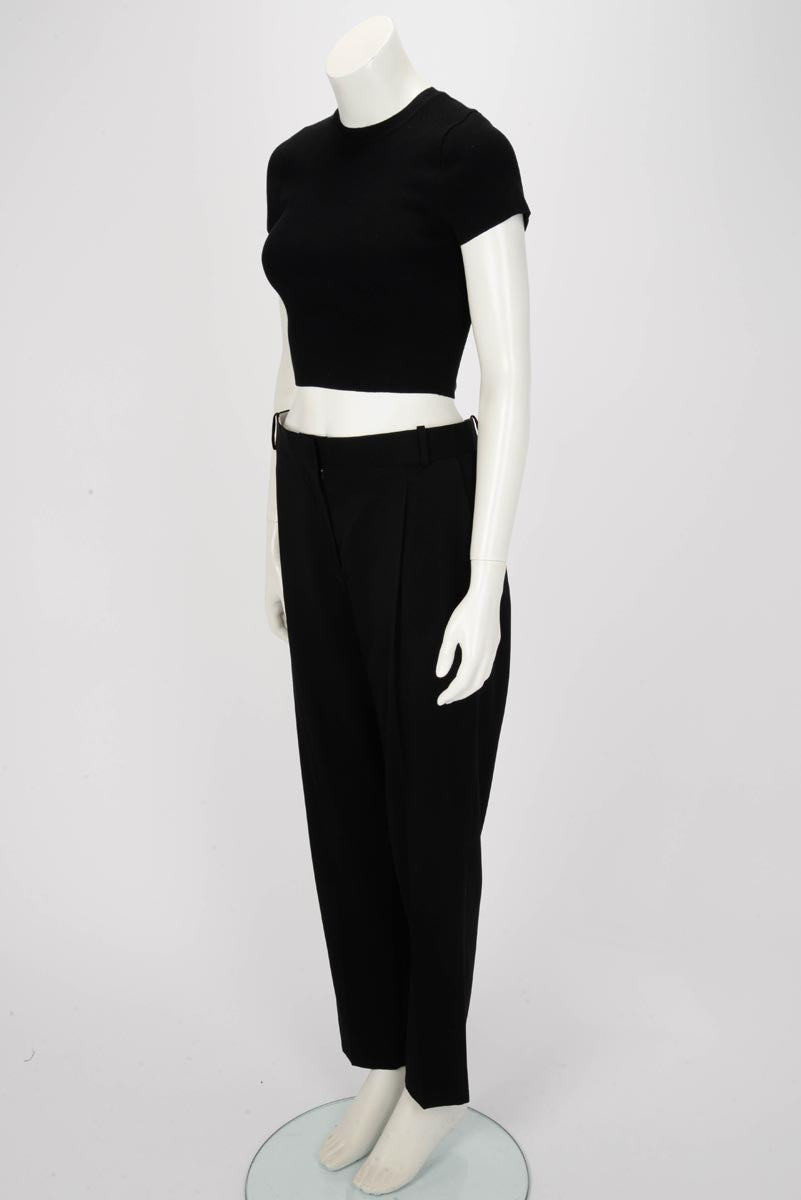 Celine Black Wool Straight Leg Pants IT 42