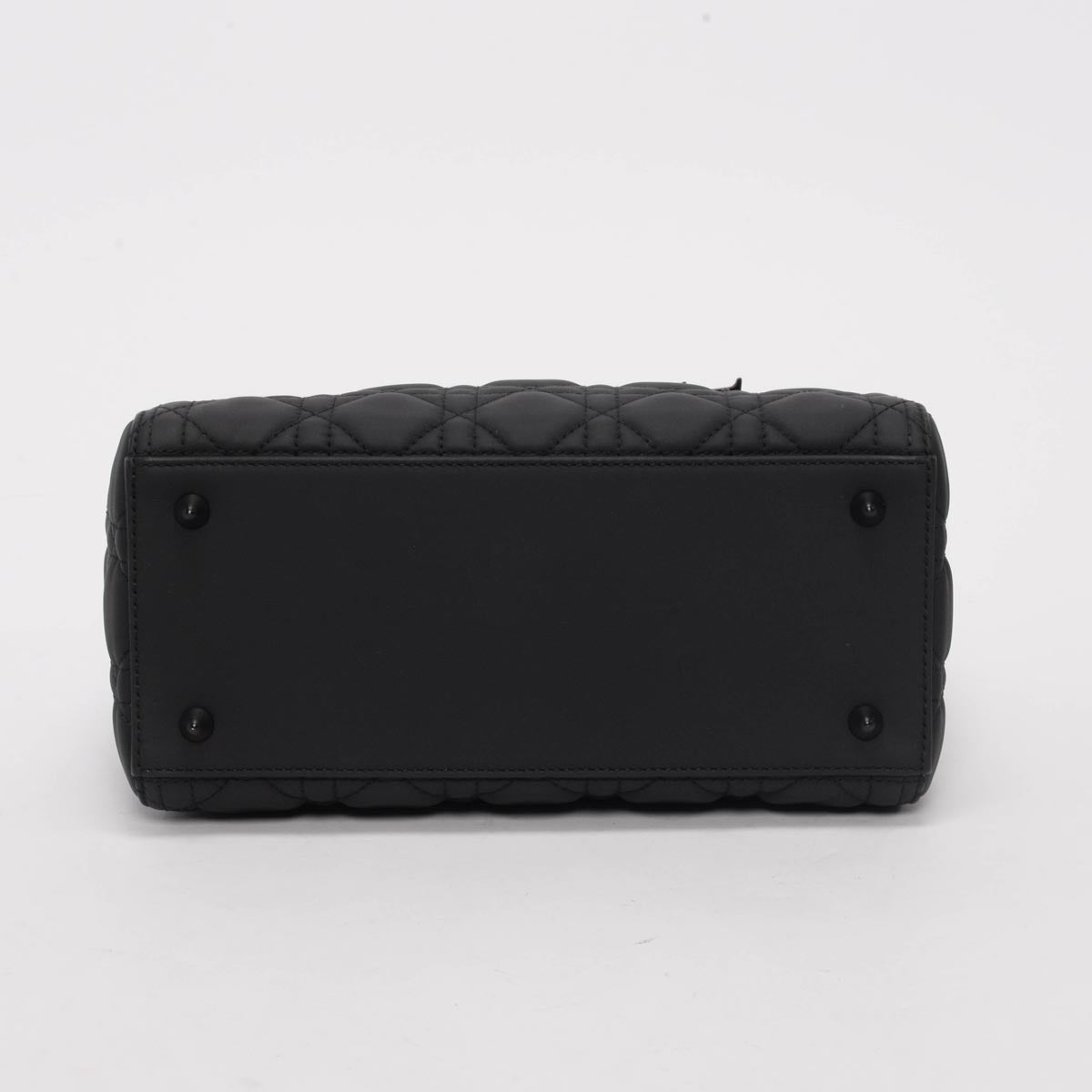 Dior Black Ultramatte Cannage Calfskin Medium Lady Dior